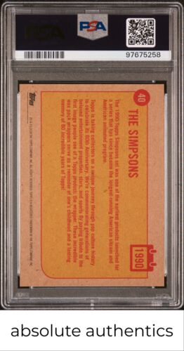 2018 Topps 80th Anniversary Wrapper Art 1990 Simpsons PSA 10 - Picture 2 of 2