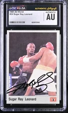 Sugar Ray Leonard On Card Autograph CGC JSA Certified Authentic 1991 All World 