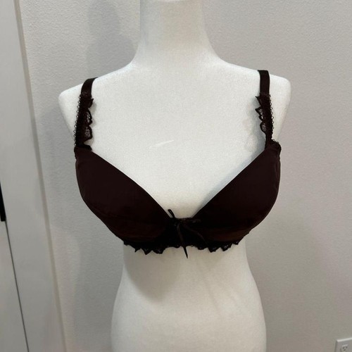 Lepel Bra 38D Brown Lace-Trimmed Padded Bra with Adjustable Straps Italy - Picture 3 of 7