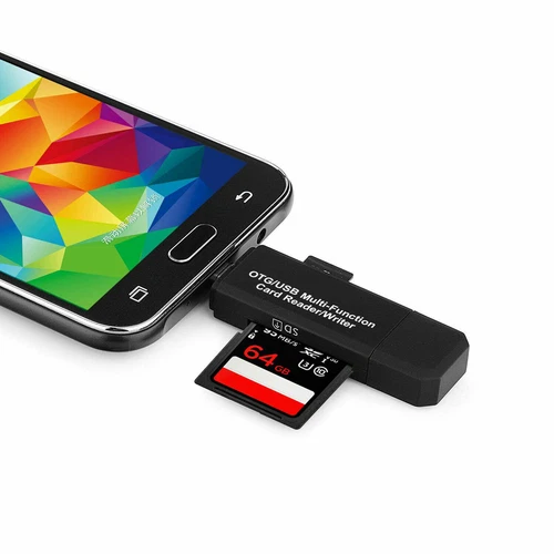 Micro USB OTG to USB 2.0 Adapter SD/Micro SD Card Reader With Standard USB Male - Picture 7 of 8