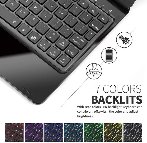 360° Rotating Smart BT Keyboard Case for iPad 10.2" 7 8 9 Air 4/5 Pro 11" 12.9" - Picture 3 of 17