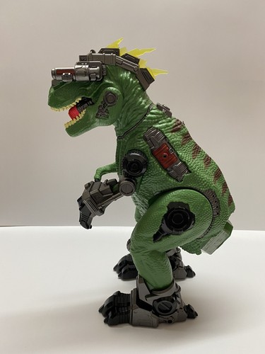 Large Green Monster Dinosaur T Rex Toy Walks Lights Up Makes Sounds - Picture 1 of 4