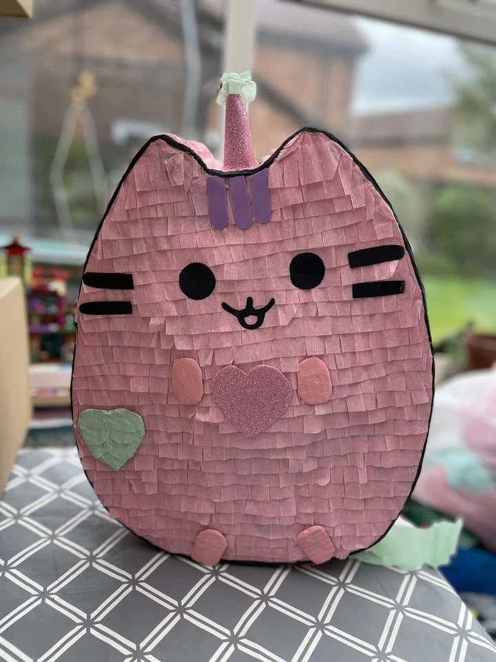 Cat piñata Birthday Party Kids girls  Push Cat Piñata - Image 2 of 2