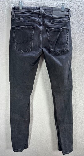Men's Jack Jones Slim Fit Glenn Black Jeans Ankle Casual Distressed Size 28 - Picture 6 of 12