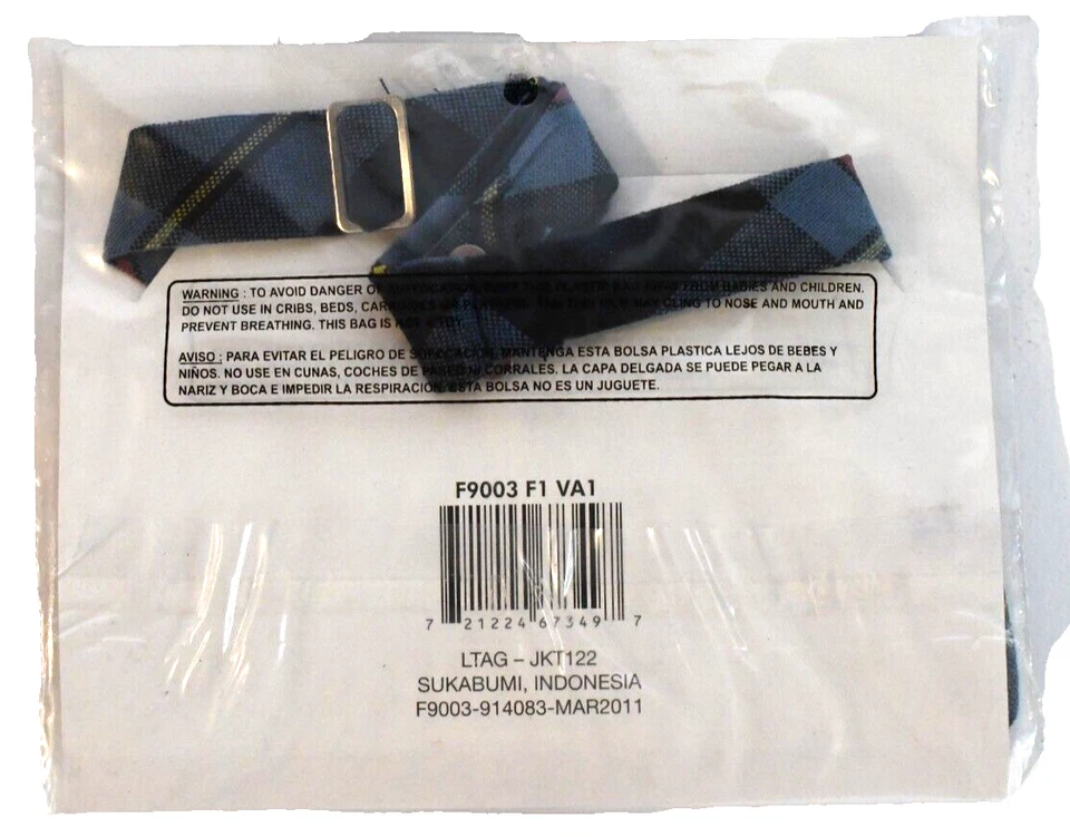 Nuevo en Paquete Brindis Francés Niñas Banda Ajustable Corbata Cruzada Prensa Permanente Azul Cuadros Foto 2 de 4