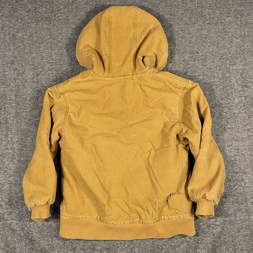 Carhartt Canvas Quilted Lined Jacket Tan Brown Youth Size Medium (10-12) - Picture 7 of 15