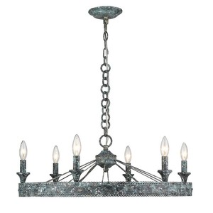 Golden Lighting 7856 6 Vp Ferris Six Light Chandelier Blue Verde Golden Lighting 7856 6 Vp Ferris Six