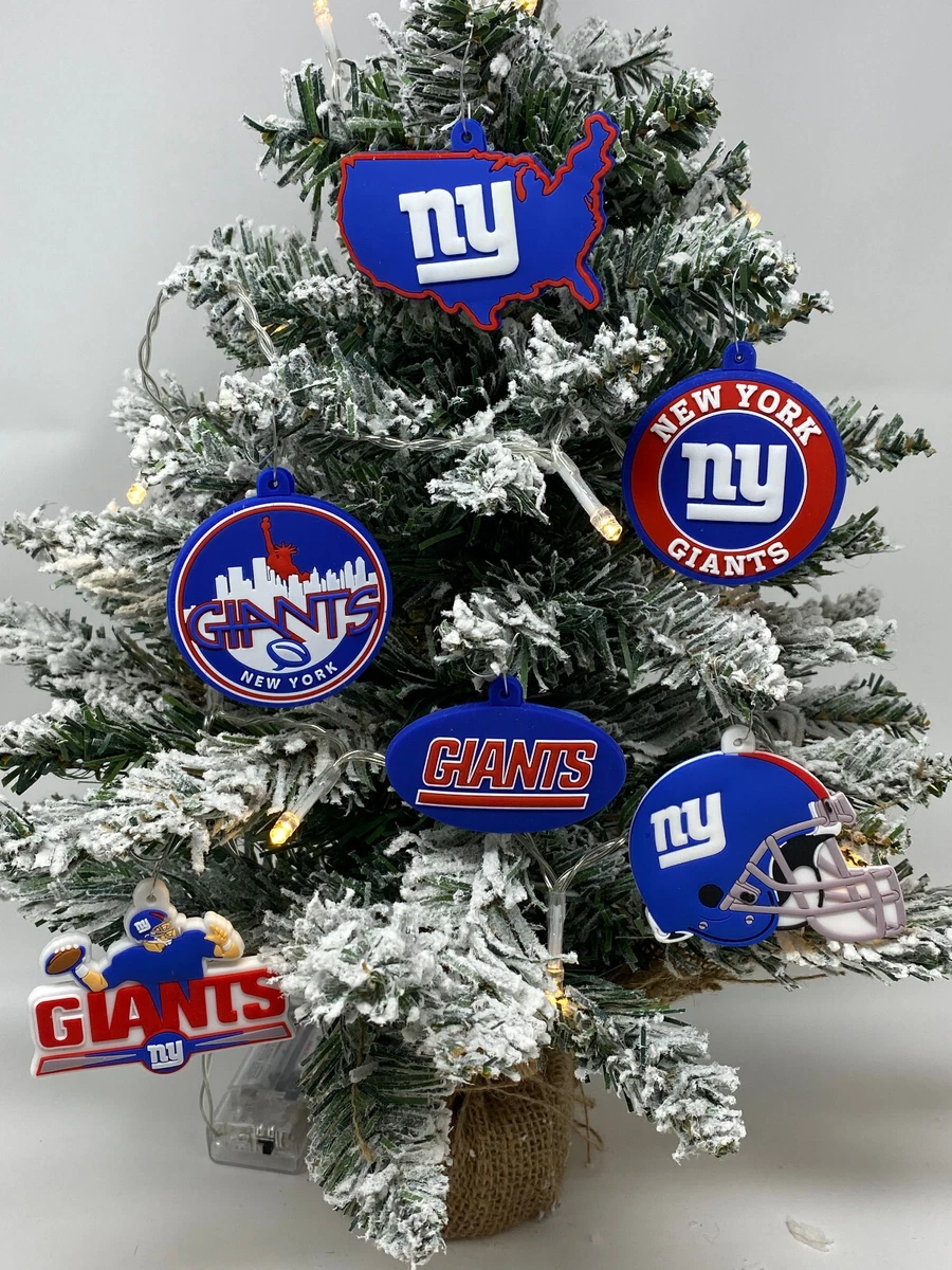 New York Giants NFL 6 Piece Christmas Ornament Set BRAND NEW