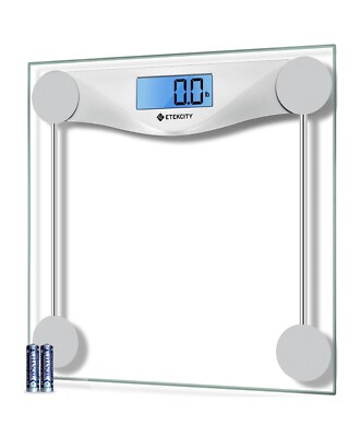 Digital Body Weight Bathroom Scale Large Blue LCD Backlight Display 6mm 400 LB
