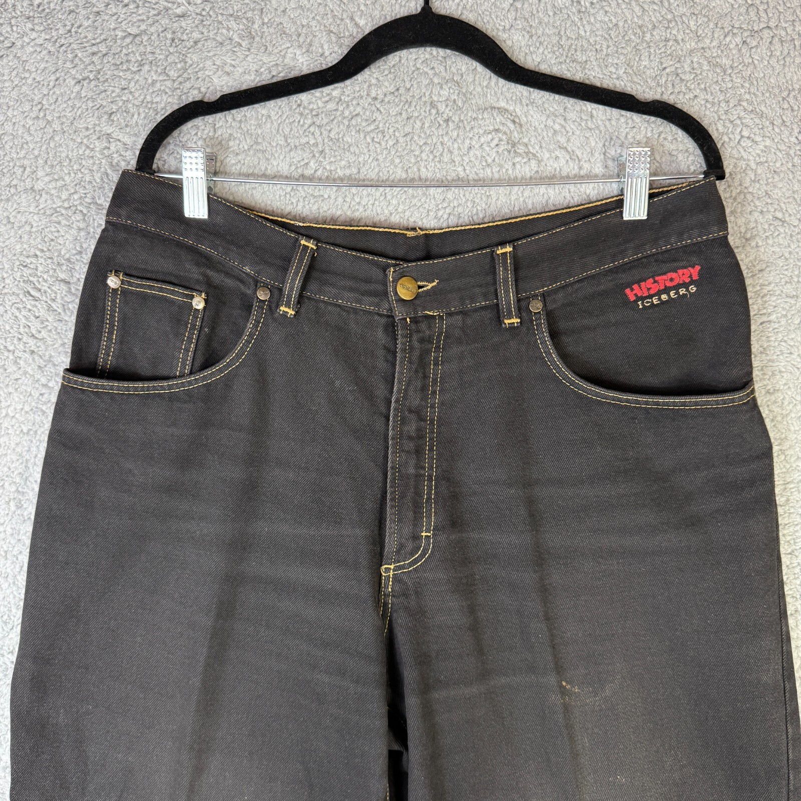 Vintage History Iceberg Wide Leg Men's 34 Black Daffy Duck Looney Tunes JNCO