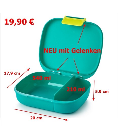 Tupperware Eco+ 1-2-3 lonchera con práctica división lata de pan caja de descanso - Imagen 3 de 4