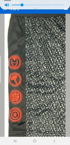 NWT Marvel Avengers Kids Boys Sports Active Basketball Black Shorts XS, S, XL - Picture 5 of 5