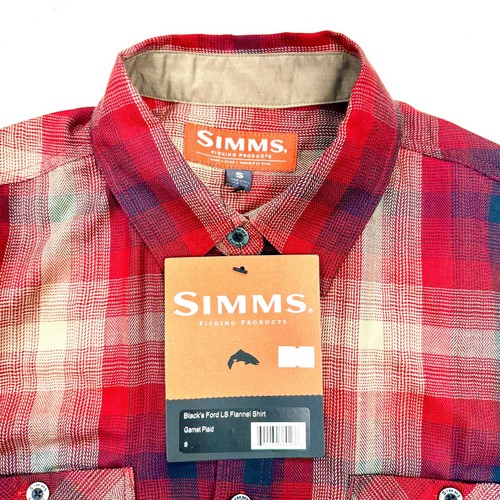 SIMMS Fishing Outdoors Shirt Black's Ford Flannel Long Sleeve Shirt M Garnet - Picture 5 of 9