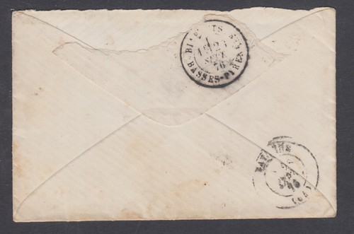 France Sc 81 on 1876 miniature cover GAUTERETS to BIARRITZ, light stains - Picture 2 of 2