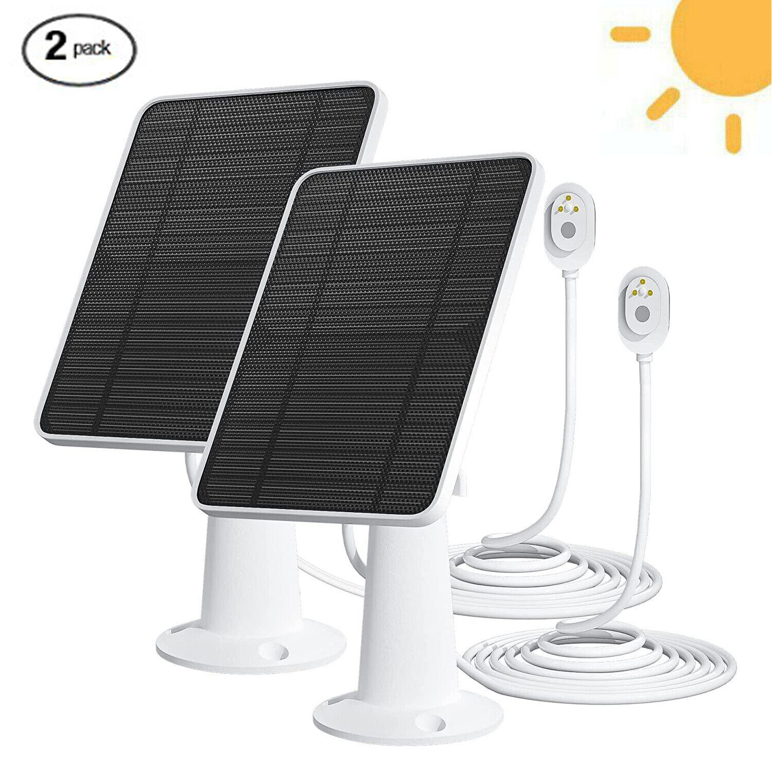 2XSolar Panel Charging For Arlo Ultra/Ultra 2/Pro 3/Pro 4/Pro 3 Security Camera