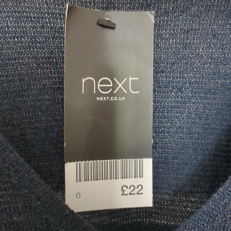 Next UK 6 Navy Blue Cold Shoulder Jumper Sparkly Metallised Yarn BNWT - Image 3 of 4