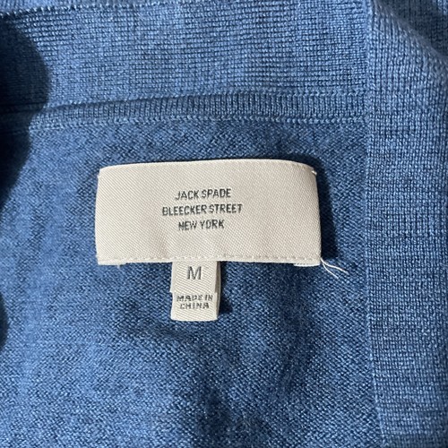 Jack Spade Bleecker Street NY Cardigan M Blue Button Up Sweater V Neck - Picture 2 of 6