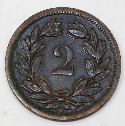 1888 Switzerland 2 Rappen - VF Very Fine Condition - Picture 2 of 2