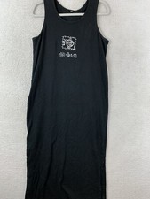 Unbranded S Black Aloha Boho Gypsy Dress Summer Beach Coverup Sundress