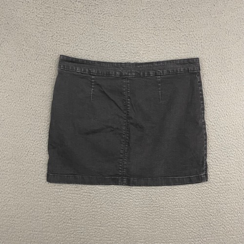 Falda ROXY Mujer Talla 12 Negra Denim Bolsillos Cremallera Completa Surfista Playa Informal Mamá - Imagen 8 de 8