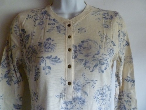 Ralph Lauren Chaps Floral Leaf Print Top T-shirt Designer 100% Genuine New XS - Picture 12 of 20