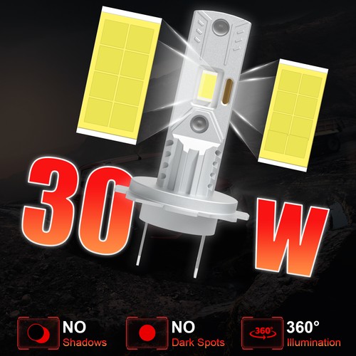 Kit de 4 bombillas LED CSP H7+H11 6000K blancas para Hyundai Elantra 2012 2013 - Imagen 2 de 15