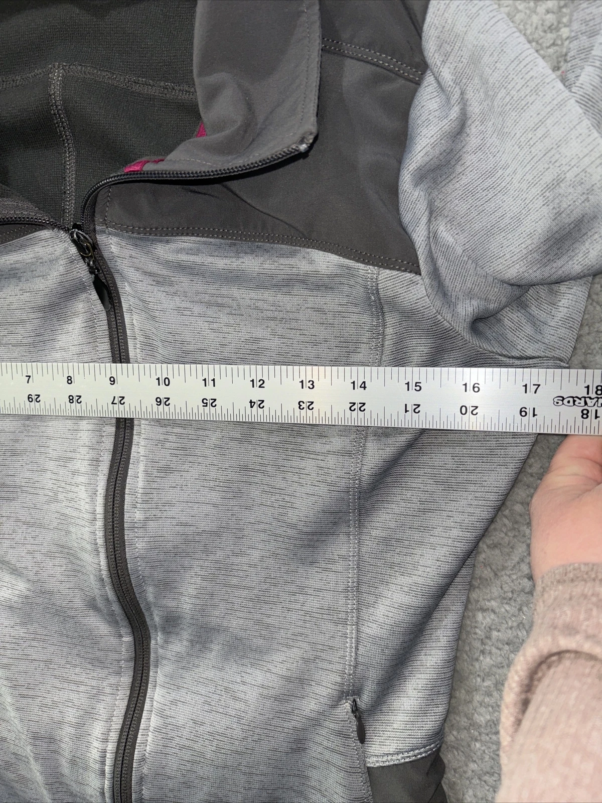 north-face athletic full zip gray phone jacket