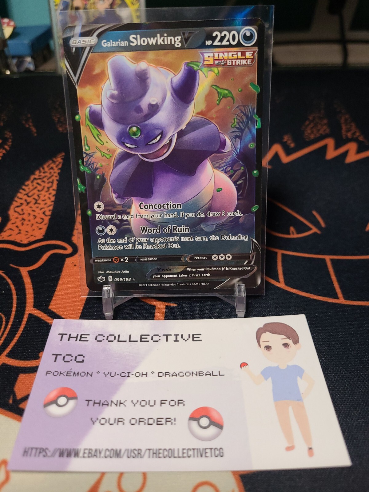 Galarian Slowking V - 099/198 - Ultra Rare Chilling Reign Pokemon TCG NM Mint