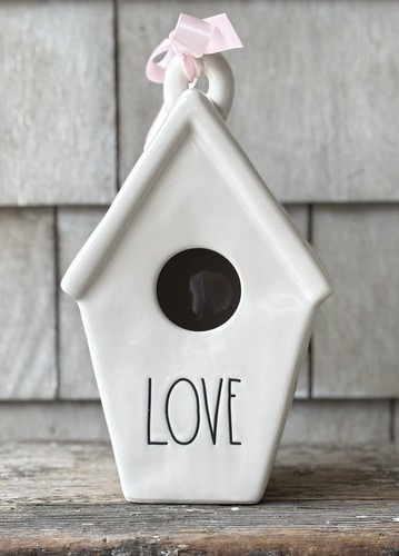 RAE DUNN LOVE Vogelhaus mit Liebesvögeln ~ Neu