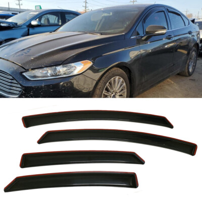 IN-CHANNEL Smoke Window Visors Sun Vent Rain Guard Fit for 2013-2020 Ford Fusion