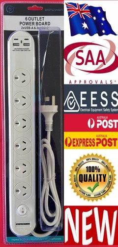 Surge Protector Power Board 4/6 Outlets USB Port Overload Protection Power Strip - Picture 2 of 42