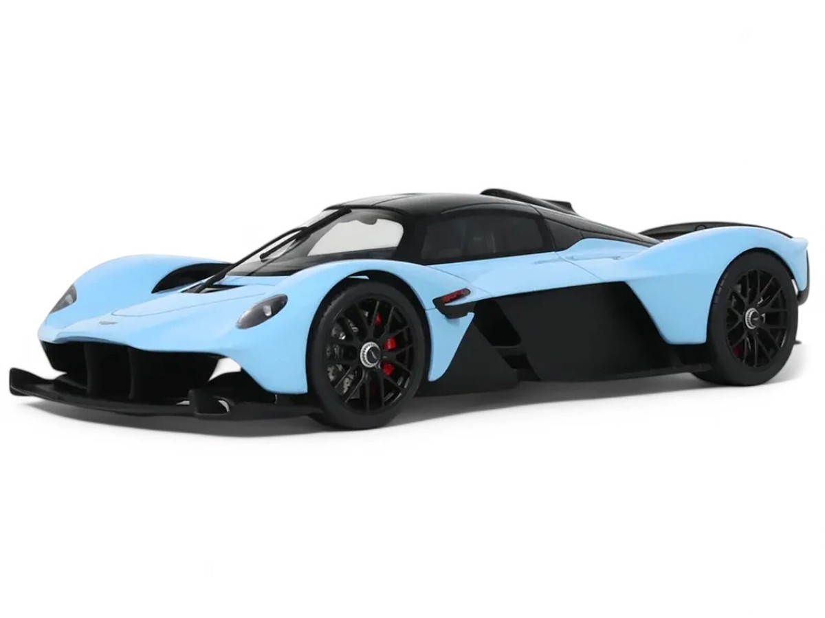 2023 ASTON MARTIN VALKYRIE LIGHT BLUE 1/18 MODEL CAR BY GT