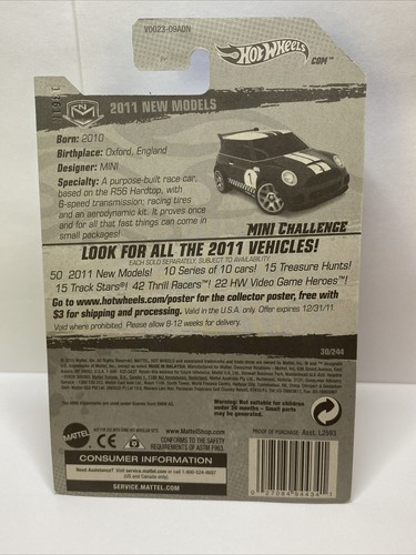 Hot Wheels Mini Challenge (Blue) 2011 New Models w Redline - Picture 18 of 18