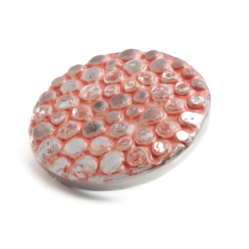 Vintage Czech abstract bumpy pink glass button 27mm - Picture 2 of 3