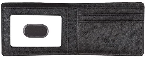 Cartera delgada para hombre minimalista de cuero ventana de identificación bolsillo frontal billetera plegable Foto 4 de 4