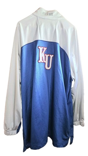 Nike Elite Vintage Men's Kansas Jayhawks Full Snap Warm Up Jacket Blue Size 2XL - Picture 2 of 13