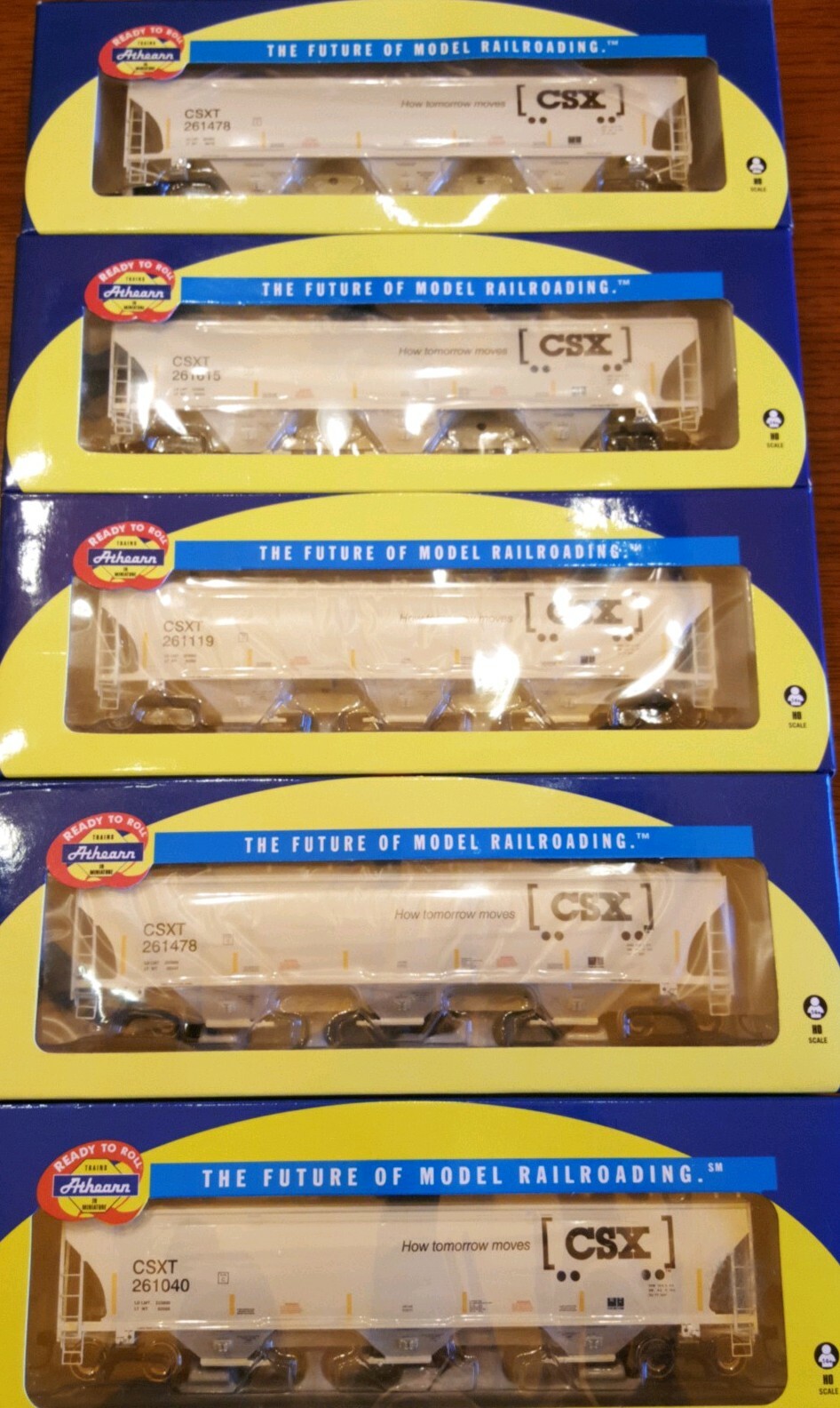 5) HO skala - Atearn CSX Trinity 5161 Cu.Ft. täckte Hoppers Hur Morgondagens steg 5) HO skala - Atearn CSX Trinity 5161 Cu.Ft. täckte Hoppers Hur Morgondagens steg