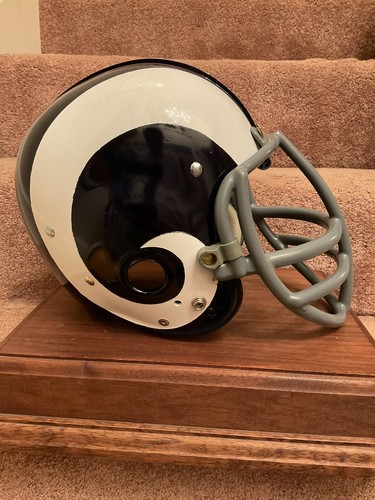 Los Angeles Rams bemalte Hörner RK2 Stil Federung Fußballhelm Olsen