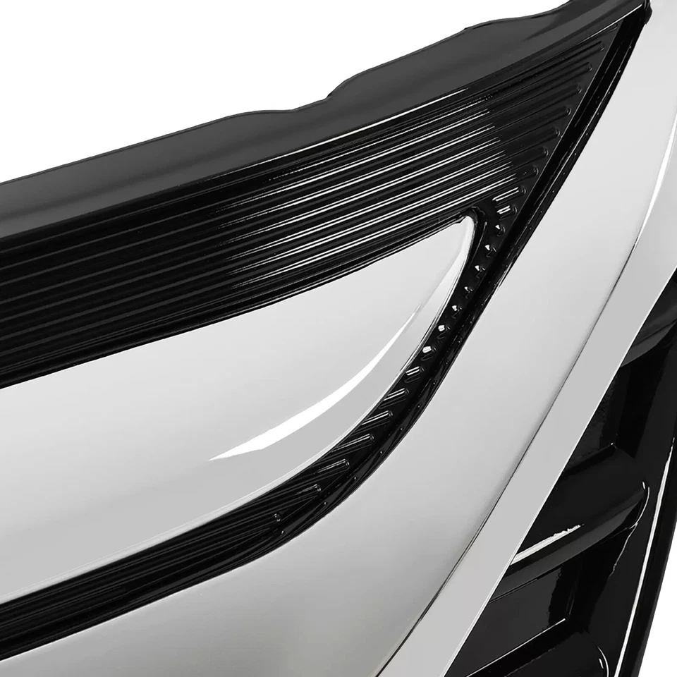 Parrilla superior delantera para Honda Odyssey 2018-2021 + moldeado de párpados de faros cromados Foto 3 de 4