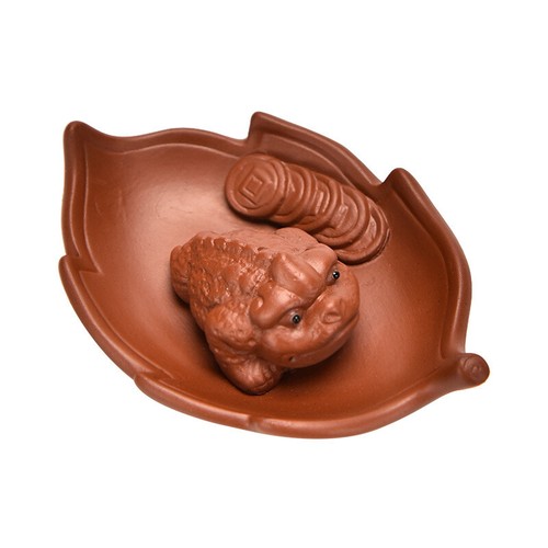 Creative Purple Clay Golden Toad Tea Pet Ornaments For Overnight Wealth Tea Play - Picture 3 of 13