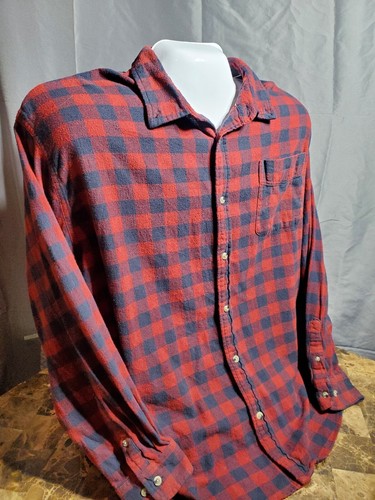 Cactus Man Shirt Men's 2XL Flannel Red Plaid Long Sleeve Button Down Cotton - Picture 2 of 11