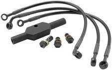 Goodridge Ebony 2 Front Brake Line Kit - +10in. Length - HD0091-3FPBK/BK+10