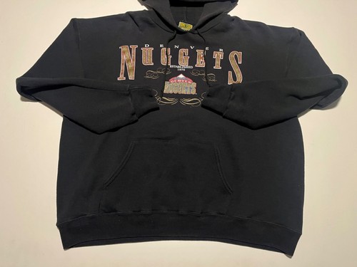 Sudadera con Capucha Denver Nuggets Años 90 De Colección XL Negra NBA Rara Dorada - Imagen 7 de 11