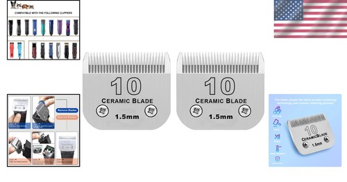 10# Keramikklingen kompatibel mit Wahl, Oster, Andis Haarschneidemaschine - 2er Pack - Bild 2 von 8