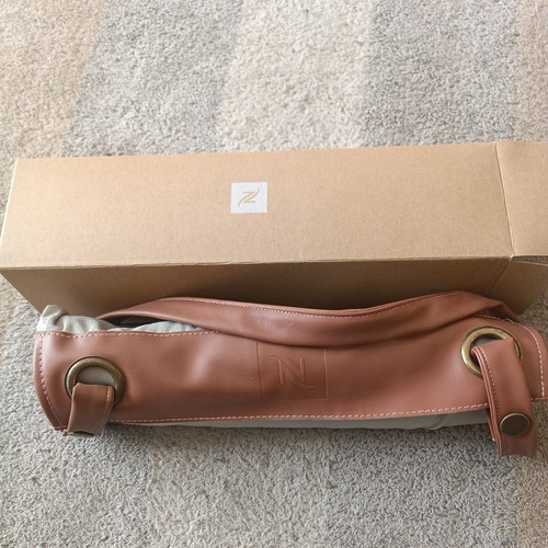 Nespresso Upcycled Barista Apron  BNIB Brown Faux Leather and Beige Fabric