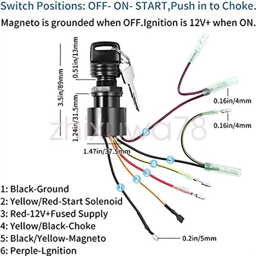 Outboard Motor Ignition Switch Lock Set For Mercury Mariner Control Box Outboard - Picture 5 of 7
