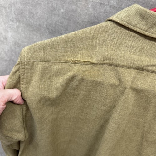 Vintage Military Shirt Mens Medium Button Up Workwear Utility 70s Distressed - Picture 4 of 7