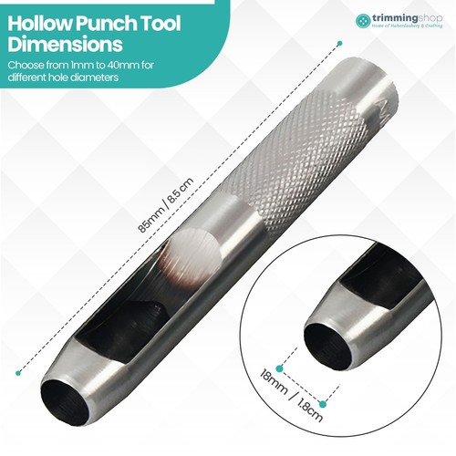 1pz Utensile da Taglio Foro Cavo Punzonatura Fori per Cuoio Cinghia Guarnizione Artigianale - Foto 31 di 41