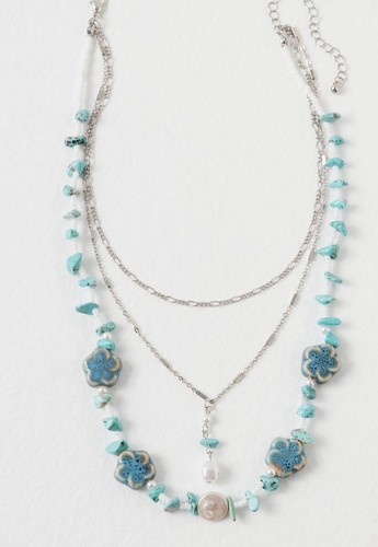Free People Everlasting Light Halskette Silber Perle Neu mit Etikett Lagenlook Bohemian Dainty - Bild 2 von 6