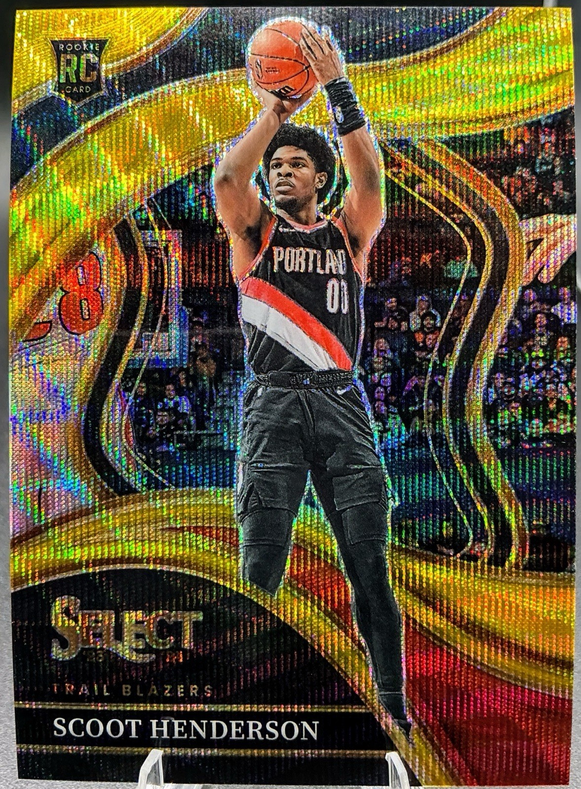 🔥SCOOT RC /10🔥 2023-24 Panini Select Courtside Scoot Henderson Gold Wave #269